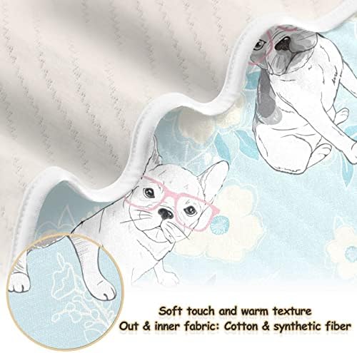 Clanto de arremesso de desenhos animados fofos Cingonete de algodão para bebês, recebendo cobertor, cobertor leve e macio