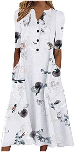 Vestido floral para mulheres vestido de verão Tshirt praia de vestido de verão casual swale swing swing de manga curta saia