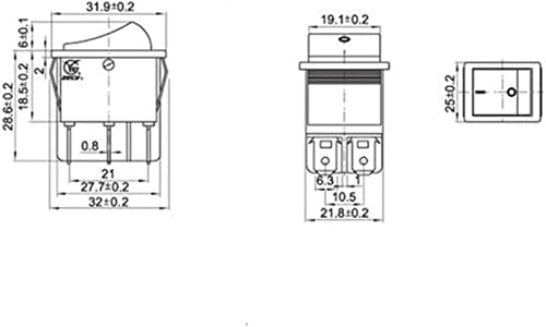 Interruptor de balancim travando o interruptor de agasalho E/O 4 pinos com luz 16a 250VAC 20A 125VAC KCD4