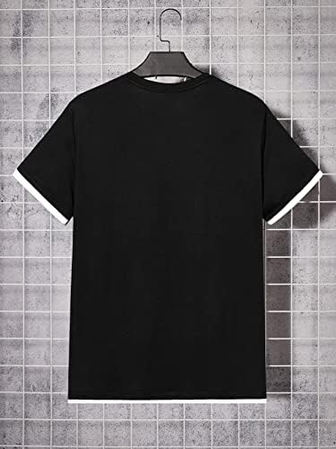 Camisas masculinas de Rlokk camisetas para homens letra de letra de letra de detalhe contraste