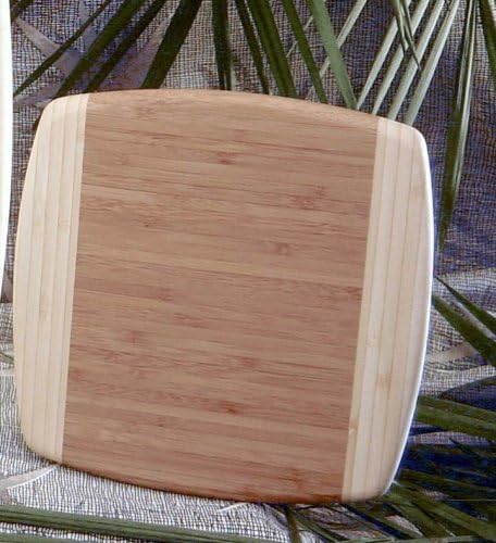 Placa de corte totalmente de bambu Molokini, 7-1/2 por 7-1/2 polegadas