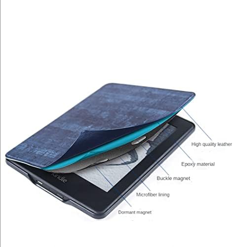 Caso Slimshell para o novo Kindle - Capa de proteção de couro PU leve PU com sono/despertar automático, planeta colorido