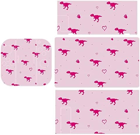 Adesivos de decalques de dinossauros rosa T rex cobrem placa face protetora da pele para nintendo switch