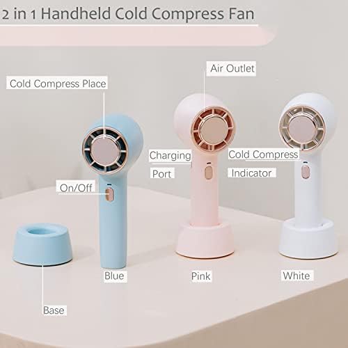 Ankrs Fã de Mini Compressa Cold Compress, refrescando Fan Fan Speed ​​portátil Fã recarregável USB ajustável, fã portátil pessoal