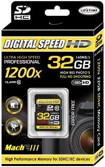Velocidade digital 32 GB 1200X Profissional de alta velocidade Mach III 160MB/s Erro livre HD Memory Card Class 10