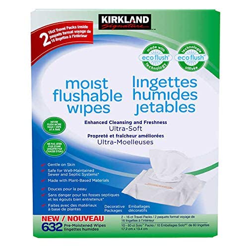 Kirkland Signature Kirkland Signature Huplay Limponse 632 Wipes, 632 contagem, branco