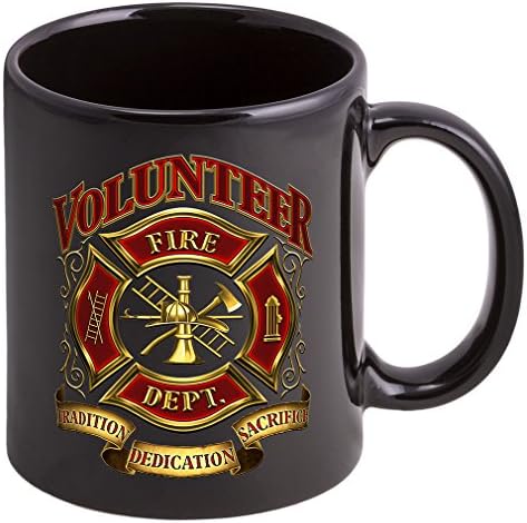 Erazor Bits Coffee Cup com logotipo voluntário de bombeiros - caneca de grés
