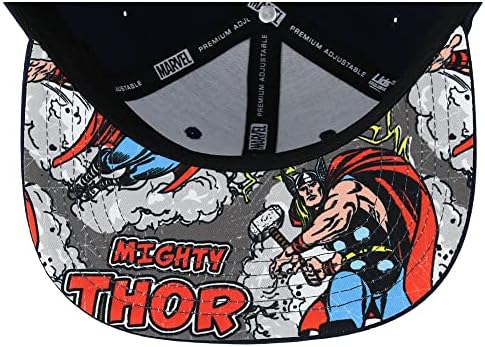 Marvel Thor Youth Comic UV Snapback Ajusta Snapback Bill Cap cinza escuro