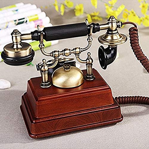 Telefone retro de Walnuta ， Retro Linefline Telefone Cordado para Decoração de Escritório de Hotel Decoração Solid Wood Classic