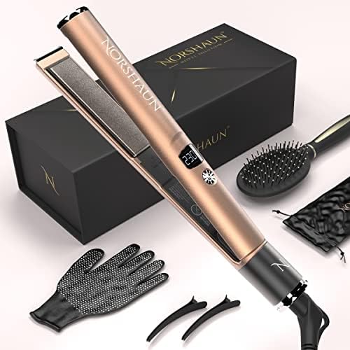 Hairador de cabelos de ferro plano- 2 em 1 Cerâmico de salão de cabeleireiro Cerâmico para mulheres negras Cabelo. Alisadores de cabelo para cabelos grossos, Plancha de Cabello Professional. Alisadores de ferro capilar, ferros planos de turmalina