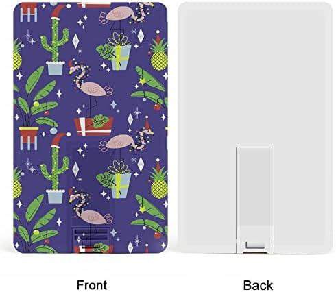 Plantas tropicais de Natal Flamingos cartão de crédito USB Flash de memória personalizada Stick Stick Storage Drive 64G