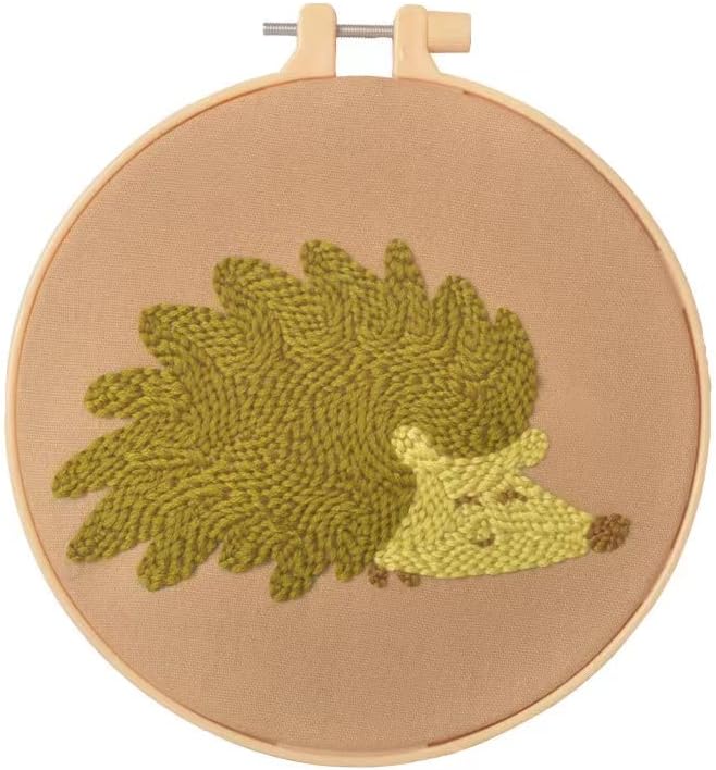 Cofre de algodão bordado com agulha de bordado de desenho animado kits de hedgehog para iniciantes para crianças adultos kit de malhas