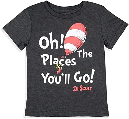 Dr. Seuss Toddler Boy's OH os lugares que você vai inspirar citação inspiradora infantil camiseta clássica de livros
