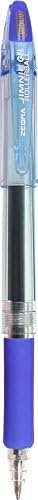 Zebra caneta Jimnie Roller Ball Stick Pen, tinta azul, ponto médio, 0,7 mm, 12 acusações
