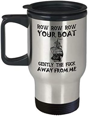 Joyfulgifts Row Your Boat Travel Caneca Vá embora Copo Introvertida Caneca Foda -se da Copa Profana Coffee Copes