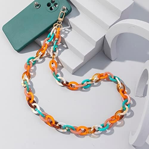 Xmtxzym acrílico com contas telefônicas coloridas coloridas pescoço pendurador anti-telão anti-perdido jóias de lanyard