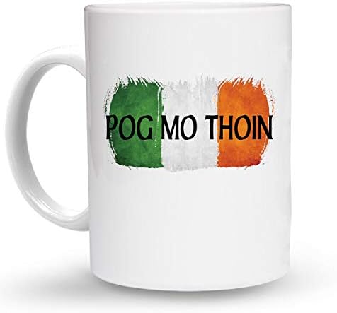 Makoroni - Pog Mo Thoin Irlanda Irlanda - 15 onças. Coffee de café em cerâmica Cuple, DESZ36