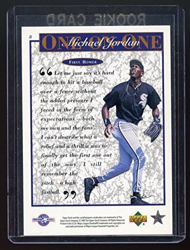 1995 Upper Deck #8 One em um Michael Jordan First Homer White Sox Rookie Card - Condição de Mint; Novo titular