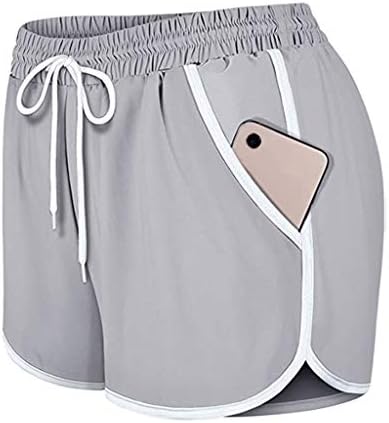 Shorts de compressão de chnnkkaop feminino feminino com desdobramento elástico de treino com bolsos esportivos shorts esportivos esportivos