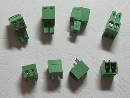 15 PCs ângulo de 90 ° 2pin/Way Pitch Pitch 3,5mm parafuso do terminal do bloco de bloco verde tipo trava com pino de ângulo