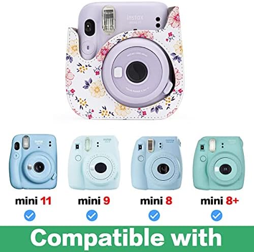 Frankmate Protective Case Compatível com Fujifilm Instax Mini 11/9/8/8+ câmera de filme instantânea com bolso acessório e correia ajustável