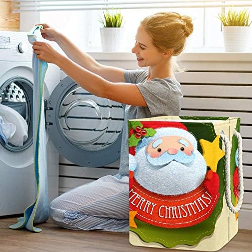 Indicador Papai Noel e Feliz Natal Lettering 300d Oxford PVC Roupas à prova d'água cesto de roupa grande para cobertores Toys