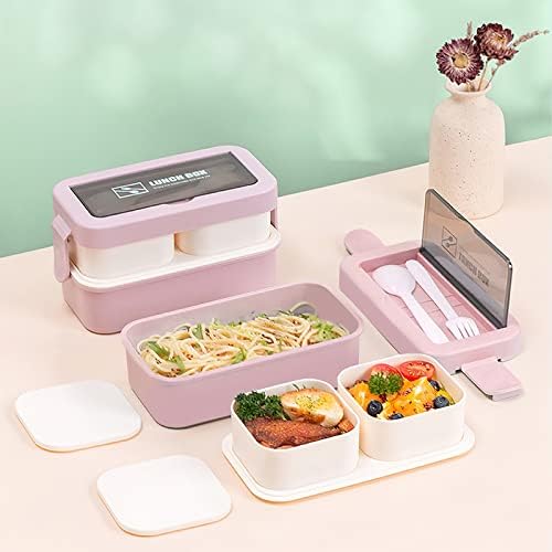 Caixa de lanche infantil de caixa Bento Homhelp empilhável, caixas de bento para adultos/recipientes para almoços infantis, caixa