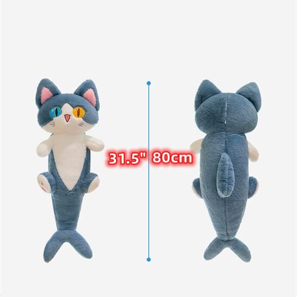 Xizhi tubarão gato travesseiro de pelúcia brinquedo macio animal de pelúcia macia de tubarão de tubarão de gato longo