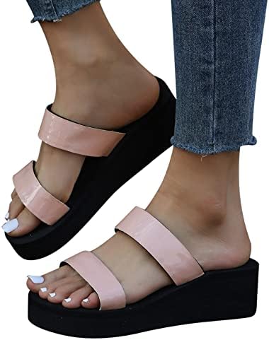 Sandálias Yhiwu para mulheres de verão casual chinelos grossos moda moda sandálias de cunha confortáveis ​​deslizam em sandálias de