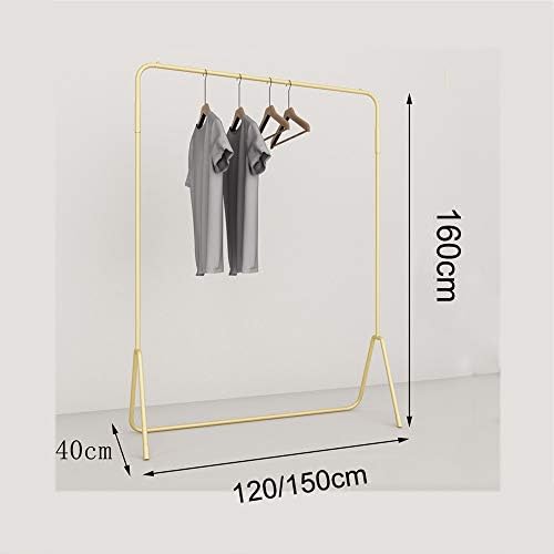 Exibição de pendura de roupas simples de ferro, trilho de vestuário em forma de piso, moda antimirust / ouro / 150cm