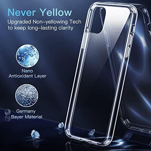 Casekoo Cristal Clear para iPhone 11 Pro Case, [não amarelecimento] [Proteção militar Proteção] Casos de telefone protetores à