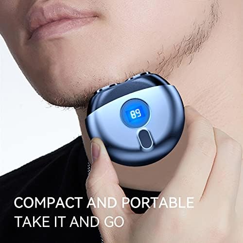 Viajar barbeador masculino, mini barbeador elétrico, LED Power Display USB Recarregável Shaver Multifuncional Travel portátil
