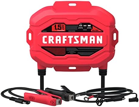 Craftsman CMXCESM259 1.5A 6V/12V Carregador de bateria e mantenedor automotivo - ideal para esportes, motocicletas, carros e baterias