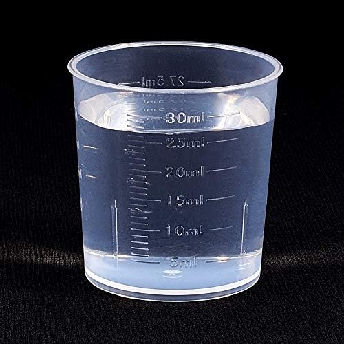Copo de medição de plástico aicosineg de 30 ml de copo graduado transparente sem alça para experimentos de ciências do