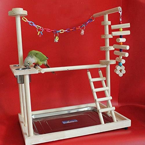 Xiaoheshop vôo kit de gaiola de pássaro para gaiola de pássaro Playground Playground Bird Bird Polfe com escadas alimentador