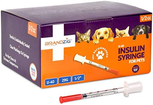 Brandzig U-40 Pet Insulin Seringes 29G 1/2CC, 1/2 100-PACK