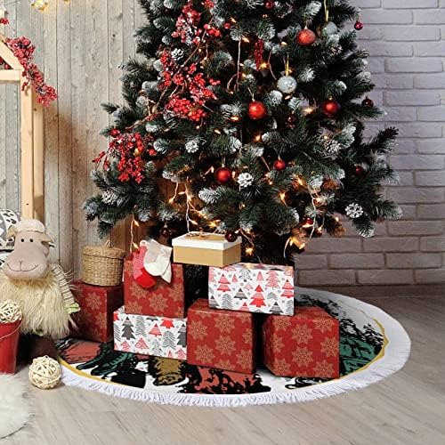 Eu odeio pessoas urso de impressão de saia de árvore de natal com borla para Feliz Festa de Natal sob a árvore de Natal