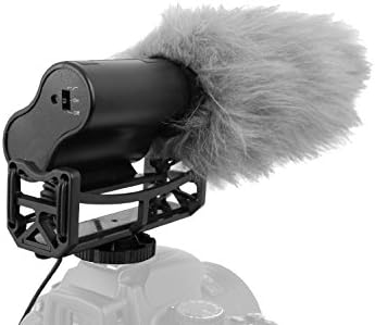 Microfone de espingarda digital NC com windscreen e muff de gato morto para Canon Eos Rebel SL3