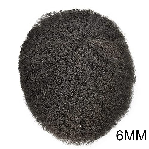 Toupee Afro para homens negros, sistema de cabelo brasileiro Sistema de cabelo PU All In injeção Unidade de cabelo para homens