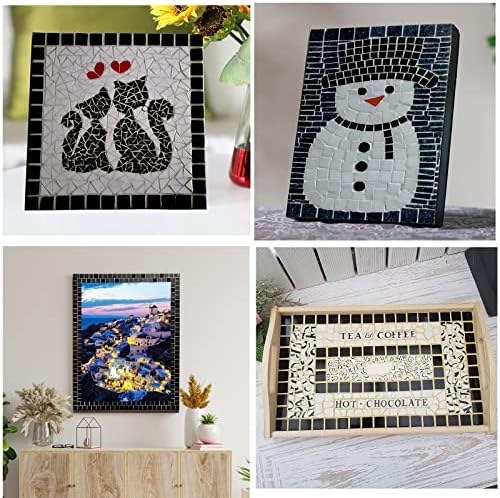 WQ Warmqing Mosaic Tiles para artesanato a granel, peças de vidro de mosaico branco 200g para decoração Mosaic externo mesa lateral, kits de mosaico suprimentos