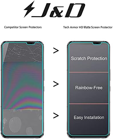 J&D Compatible for Asus Rog Telefone 5 Protetor de tela Ultimate, não cobertura completa, protetor de tela de escudo de filme fosco anti-Glare para ROG Telefone 5 Filme de Proteção Ultimate