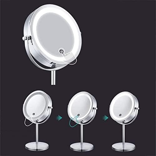 Espelho de maquiagem toque interrupção escurecida lados duplo espelhos de bateria 1x 5x Mantering espelhos de banheiro
