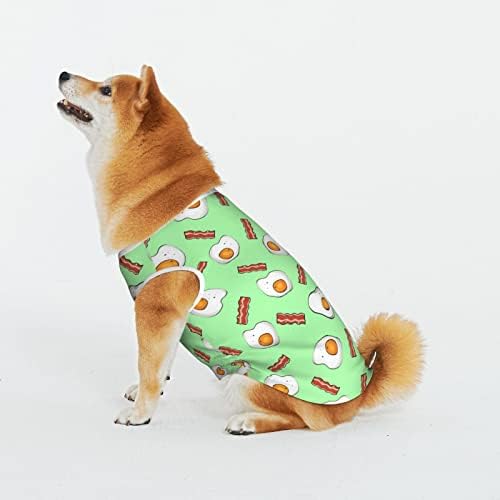 Camisas de animais de estimação de algodão kawaii-verde-ovos-bacon fantasias de cachorro gato pijamas macios de cachorro macios
