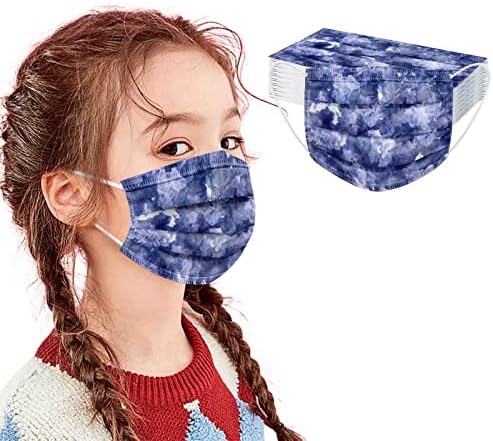 JMetrie máscara facial descartável para crianças, máscara de máscara de estampa de flores Máscara confortável respirável para