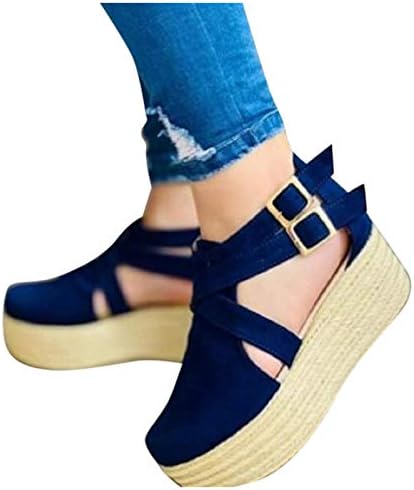 RVIDBE SANDALS de verão para mulheres 2023 Vestido feminino Roman Wedge Sandals Comfort Summer Summer Beach Bohemian Sandals Shoes