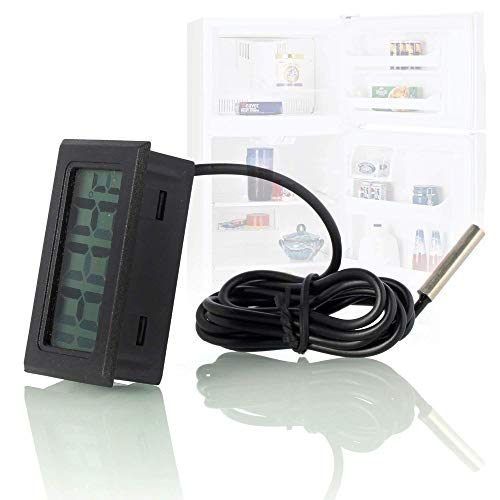 Organizador 3pcs Black Digital LCD Termômetro Monitor de temperatura com sonda externa para o aquário de geladeira