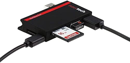 Navitech 2 em 1 laptop/tablet USB 3.0/2.0 Adaptador de cubo/micro USB Entrada com SD/micro sd leitor de cartão compatível com asus