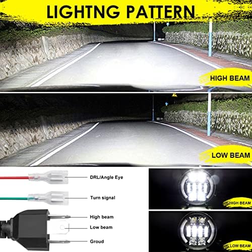 Farol de LED XIXIAN, 2pcs de carro de motocicleta de carro de 7 polegadas FARECLE DE LED COM DRL/TURN SINAL/BOW EXTULO/feixe