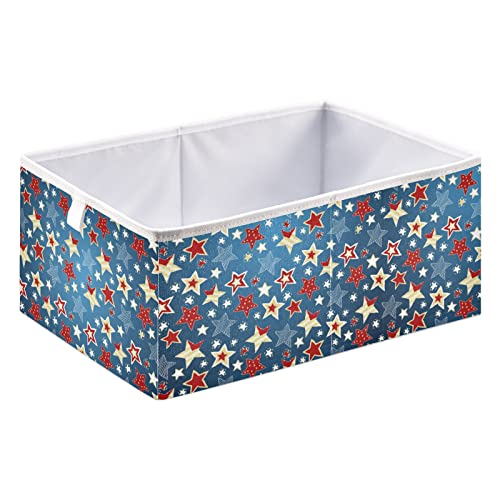 American Stars Flag Cubo Bin Bin Cubos de armazenamento dobrável cesta de brinquedos à prova d'água para caixas de