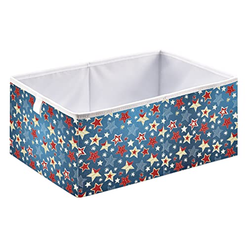 American Stars Flag Cubo Bin Bin Cubos de armazenamento dobrável cesta de brinquedos à prova d'água para caixas de organizador de cubos para brinquedos CRIMENTOS DE CRIMENTOS DE CRIME